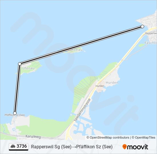 Plan de la ligne 3736 de ferry