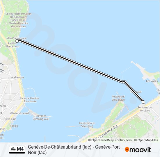 Plan de la ligne M4 de ferry