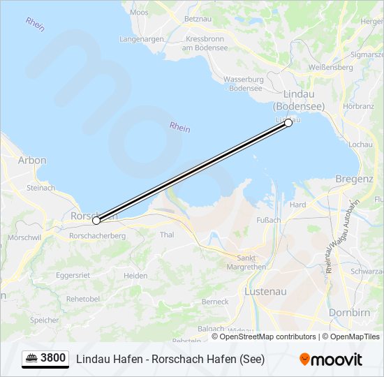 Plan de la ligne 3800 de ferry