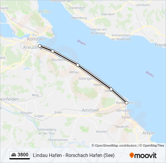 Plan de la ligne 3800 de ferry