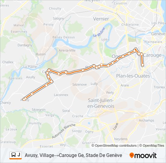 J Route Schedules Stops Maps Avusy Village Carouge Ge Stade De Geneve