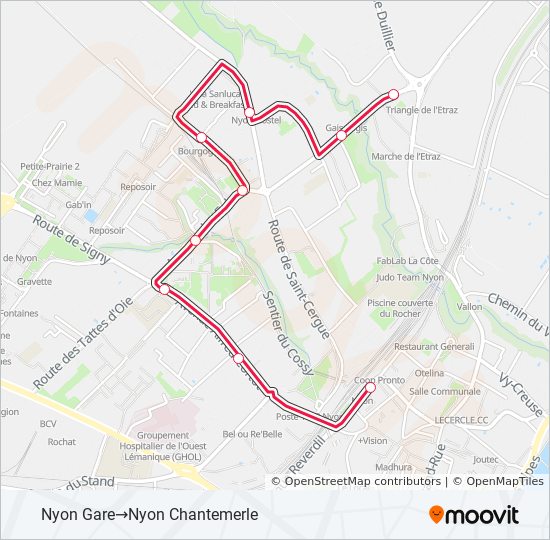 804 Bus Route Map 804 Route: Schedules, Stops & Maps - Nyon Gare‎→Nyon Chantemerle (Updated)