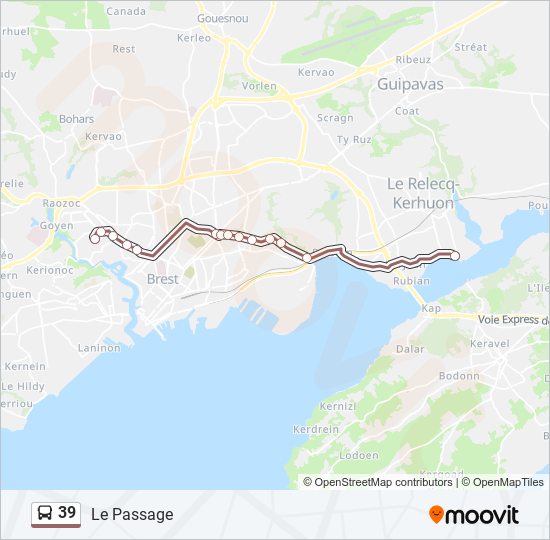 39 bus Line Map