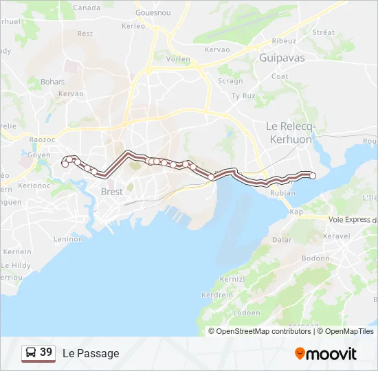 39 Bus Line Map