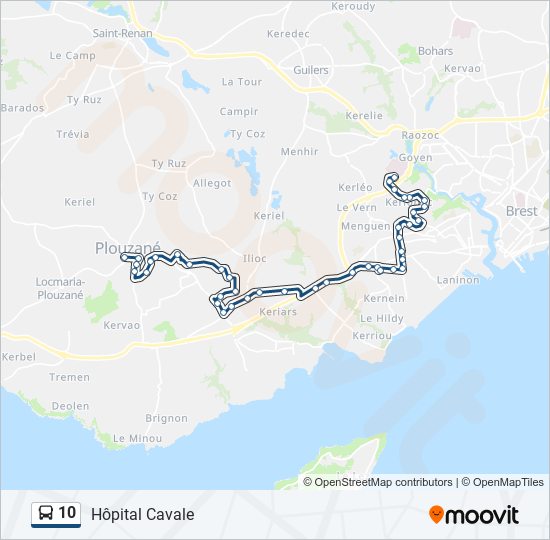 Mapa de 10 de autobús