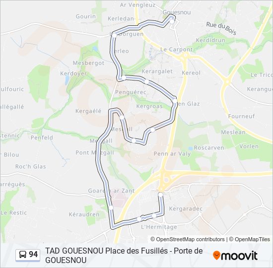 Mapa de 94 de autobús