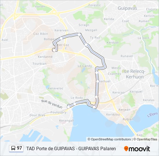 Mapa de 97 de autobús