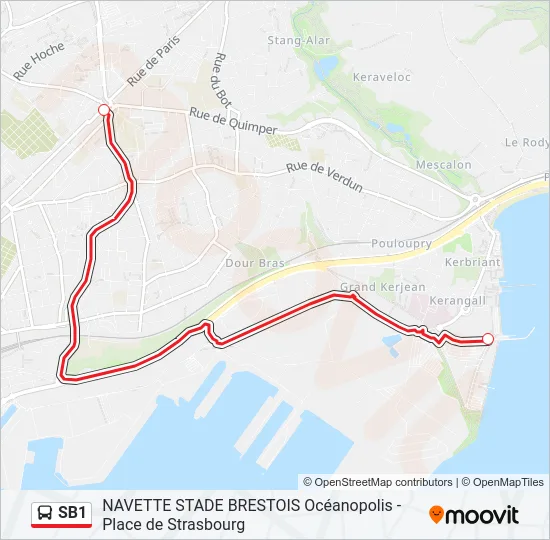 SB1 Bus Line Map
