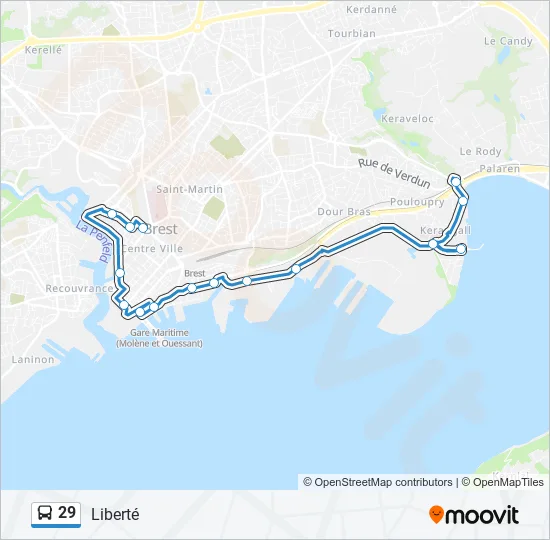 29 Bus Line Map