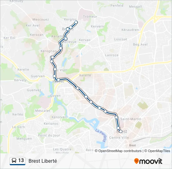 13 Bus Line Map