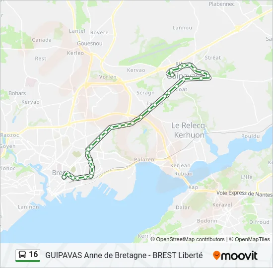 16 Bus Line Map