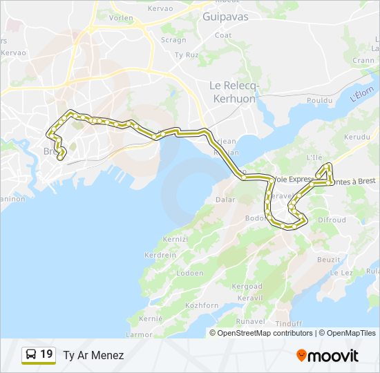 19 Bus Line Map