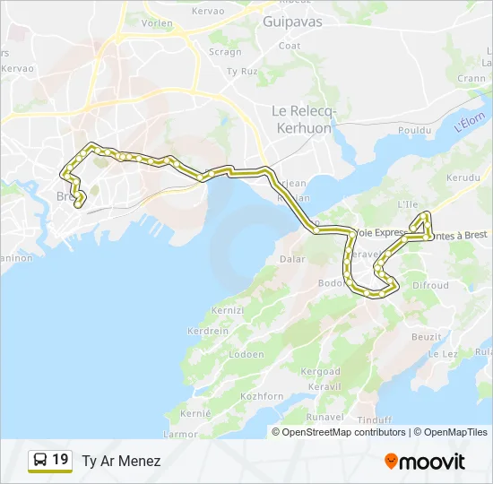 19 Bus Line Map