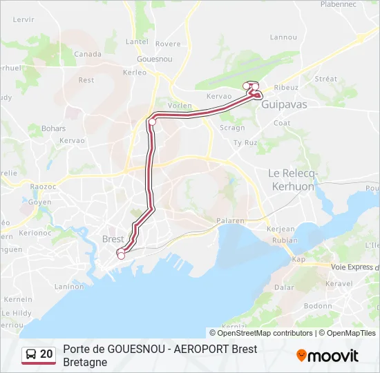 20 Bus Line Map