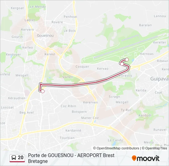 20 Bus Line Map