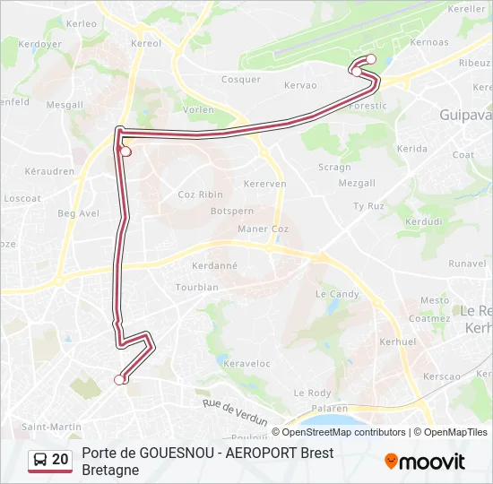 20 Bus Line Map