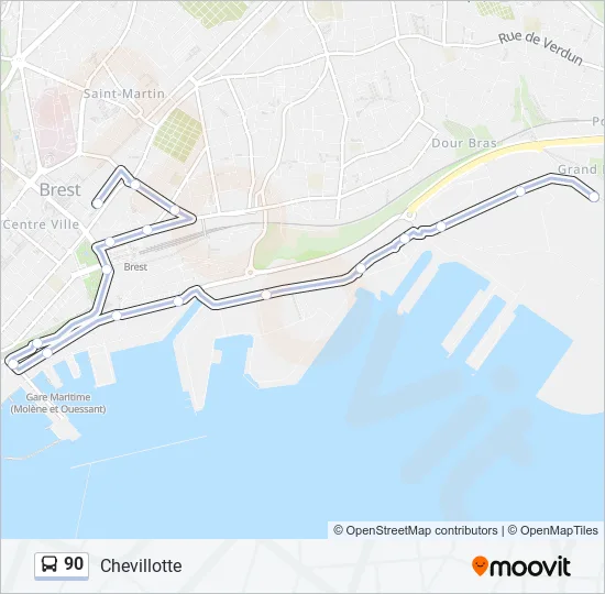90 Bus Line Map