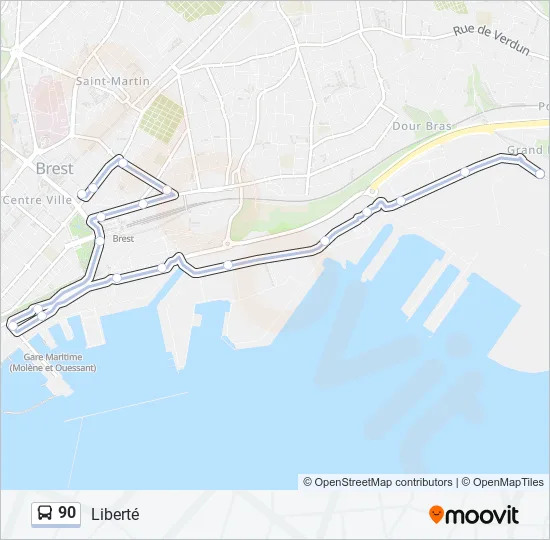 90 Bus Line Map