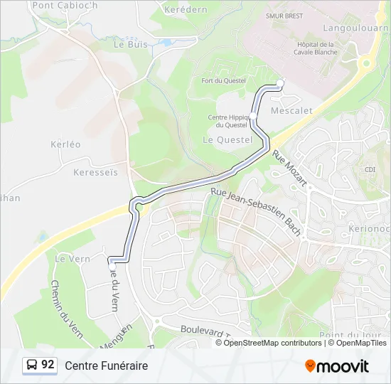 92 Bus Line Map