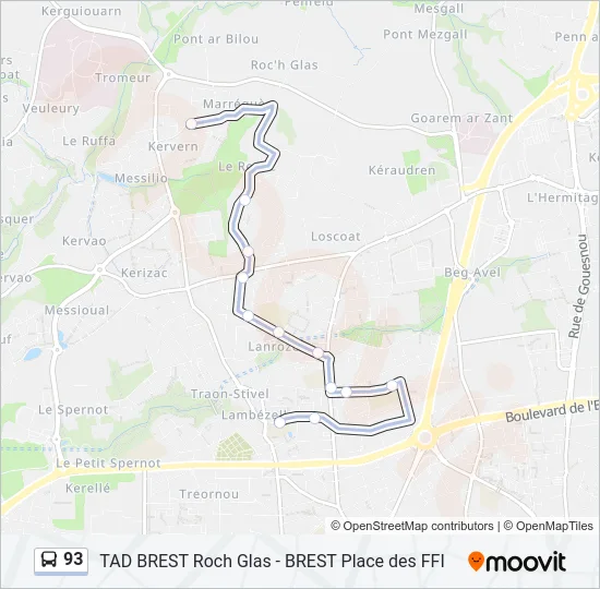 93 Bus Line Map