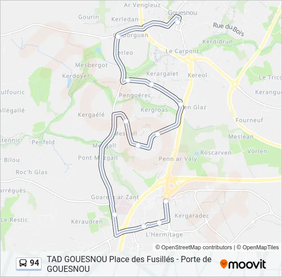 94 Bus Line Map