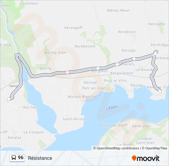 96 Bus Line Map