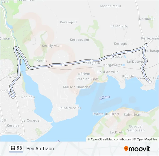 96 Bus Line Map
