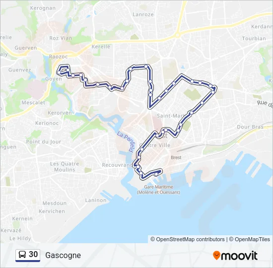 30 Bus Line Map