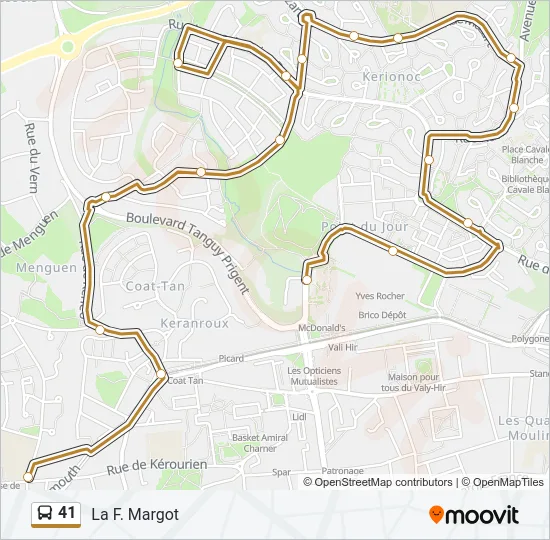 41 Bus Line Map