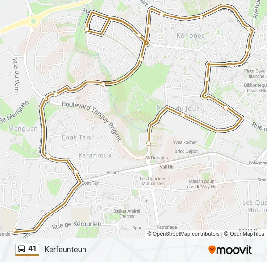 41 Bus Line Map