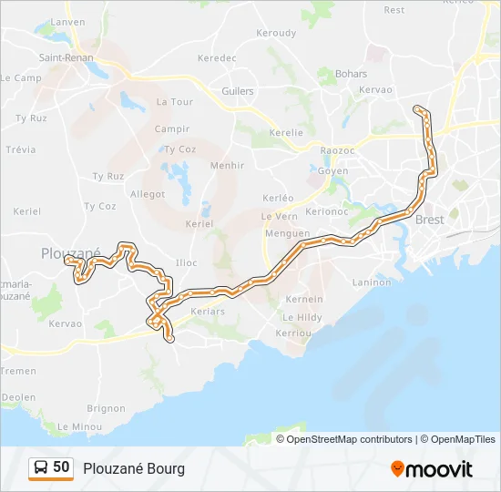 50 Bus Line Map
