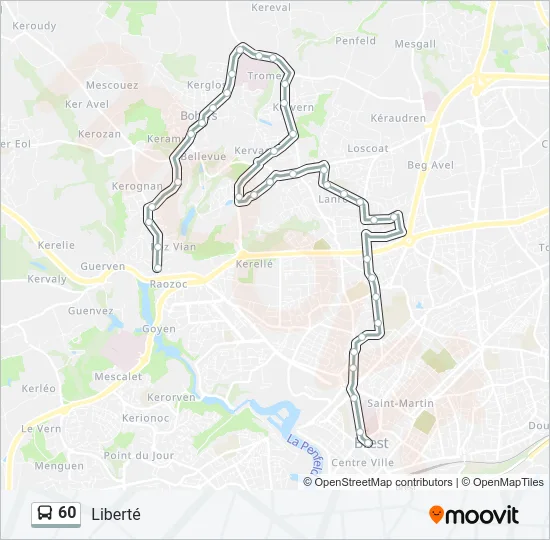 60 Bus Line Map