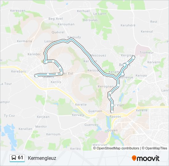 61 bus Line Map