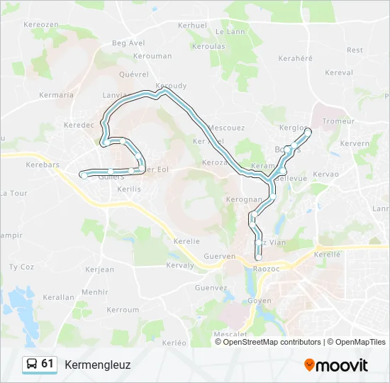 61 Bus Line Map