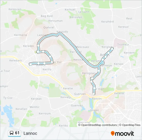 61 Bus Line Map