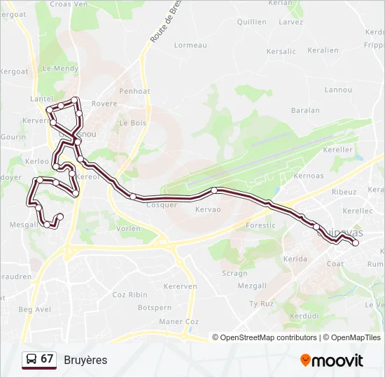 67 Bus Line Map