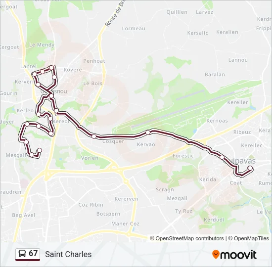 67 Bus Line Map