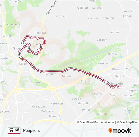 68 Bus Line Map