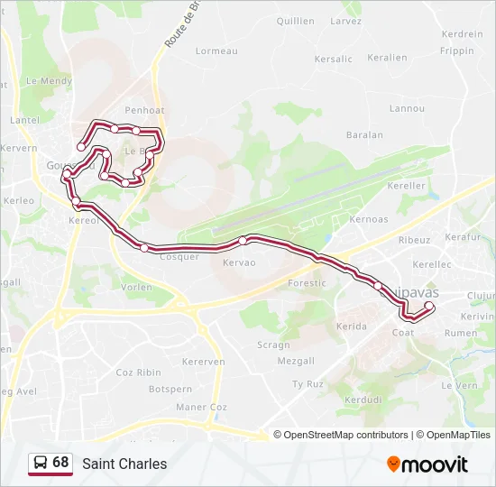 68 Bus Line Map