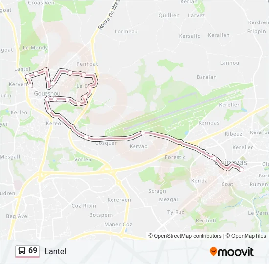 69 Bus Line Map