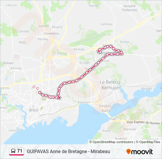 71 Bus Line Map
