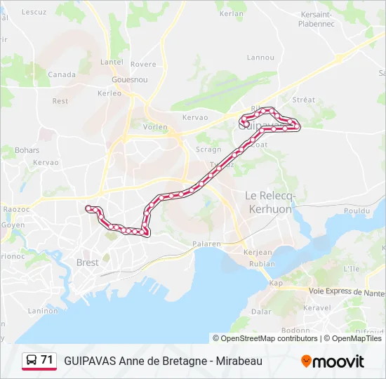 71 Bus Line Map