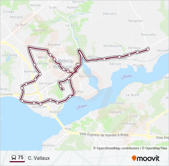 75 Bus Line Map