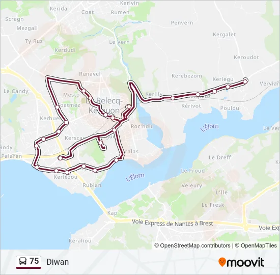 75 Bus Line Map