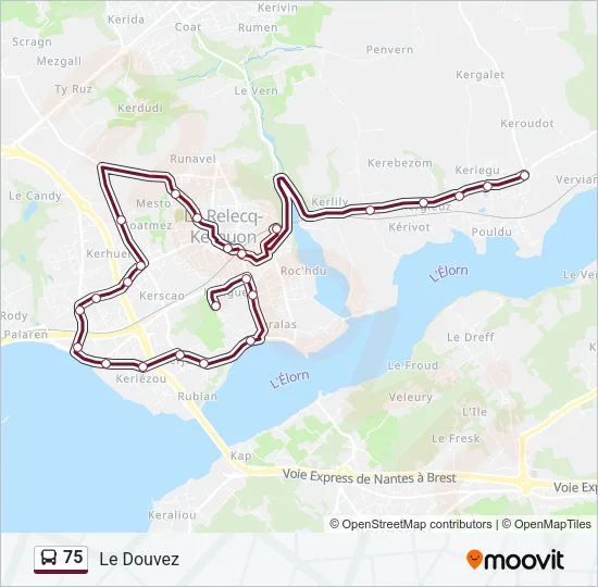 75 Bus Line Map