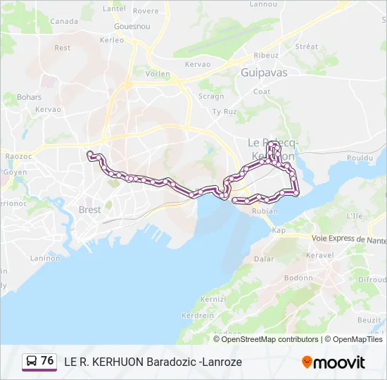 76 Bus Line Map