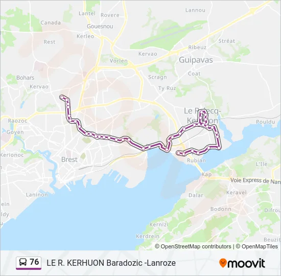 76 Bus Line Map