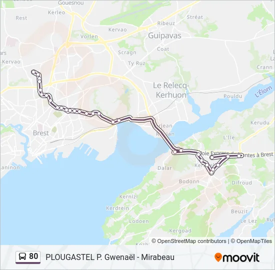 80 Bus Line Map