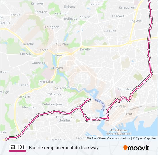 101 Bus Line Map