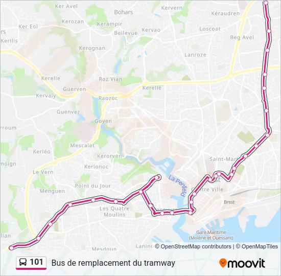 101 Bus Line Map